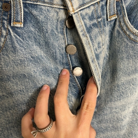 Denim Forum Joni High Rise Loose Distressed Jeans Light Wash 25 29L - Picture 8 of 9